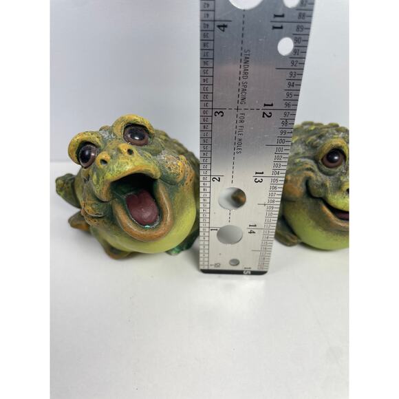 Set of 2 Rare Vintage 1992 Pete Aspit Resin Toad Warts Anthropomorphic Frog Set - Picture 2 of 8